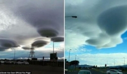 Kỳ lạ với đám mây khồng lồ hình đĩa bay trên bầu trời Nam Phi